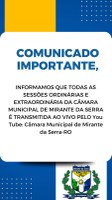 Comunicado Transmissões das Sessões